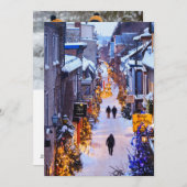 Cartes Pour Fêtes Annuelles Noël dans le quartier Petit Champlain, Québec (Devant / Derrière)