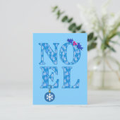 Cartes Pour Fêtes Annuelles NOEL dans un Motif d'arbre de Noël bleu (Debout devant)