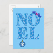 Cartes Pour Fêtes Annuelles NOEL dans un Motif d'arbre de Noël bleu (Devant / Derrière)