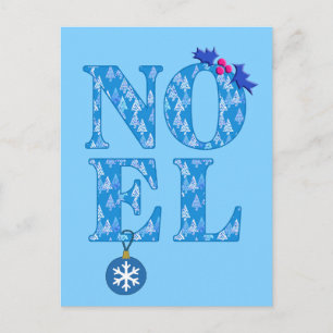 Cartes Pour Fêtes Annuelles NOEL dans un Motif d'arbre de Noël bleu