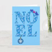 Cartes Pour Fêtes Annuelles NOEL dans un motif d'arbre de Noël bleu (Devant)