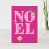 Cartes Pour Fêtes Annuelles NOEL dans un motif d'arbre de Noël rose  (Devant)