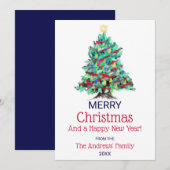 Cartes Pour Fêtes Annuelles Noël d'arbre décoré Abstrait moderne (Devant / Derrière)