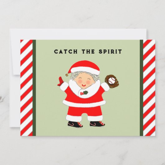 Cartes Pour Fêtes Annuelles Noël de baseball (Devant)