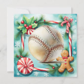 Cartes Pour Fêtes Annuelles Noël de baseball (Devant)