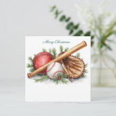 Cartes Pour Fêtes Annuelles Noël de baseball (Debout devant)