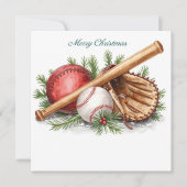 Cartes Pour Fêtes Annuelles Noël de baseball (Devant)