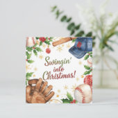 Cartes Pour Fêtes Annuelles Noël de baseball (Debout devant)