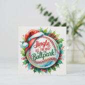 Cartes Pour Fêtes Annuelles Noël de baseball (Debout devant)
