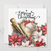 Cartes Pour Fêtes Annuelles Noël de baseball (Devant)