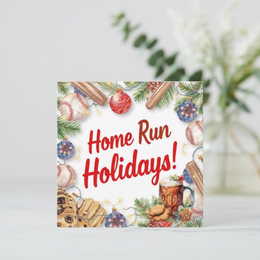Cartes Pour Fêtes Annuelles Noël de baseball (Debout devant)