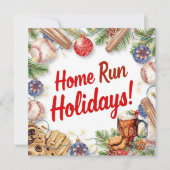 Cartes Pour Fêtes Annuelles Noël de baseball (Devant)