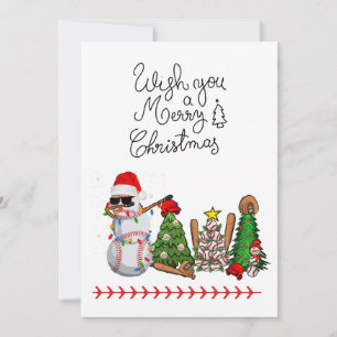 Cartes Pour Fêtes Annuelles Noël de baseball avec cadeaux et balle