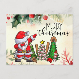 Cartes Pour Fêtes Annuelles Noël de baseball avec cadeaux et fête
