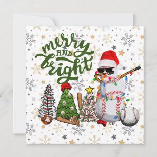 Cartes Pour Fêtes Annuelles Noël de baseball avec cadeaux et fête