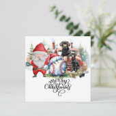 Cartes Pour Fêtes Annuelles Noël de baseball avec le Père Noël (Debout devant)