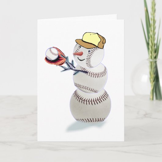 Cartes Pour Fêtes Annuelles Noël de baseball Snowman (Devant)