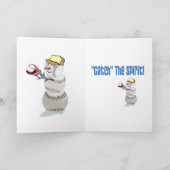 Cartes Pour Fêtes Annuelles Noël de baseball Snowman (Intérieur)