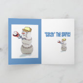 Cartes Pour Fêtes Annuelles Noël de baseball Snowman (Intérieur)