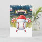 Cartes Pour Fêtes Annuelles Noel de baseball sur le thème du stade (Debout devant)