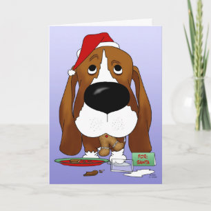 Cartes Pour Fêtes Annuelles Noël de Basset Hound