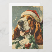 Cartes Pour Fêtes Annuelles Noël de Basset Hound (Devant / Derrière)