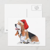Cartes Pour Fêtes Annuelles Noël de Basset Hound (Devant / Derrière)