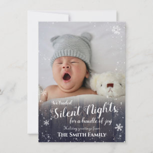 Cartes Pour Fêtes Annuelles Noël de bébé rustique