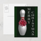 Cartes Pour Fêtes Annuelles Noël de bowling (Devant / Derrière)