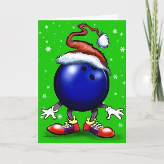 Cartes Pour Fêtes Annuelles Noël de bowling (Devant)