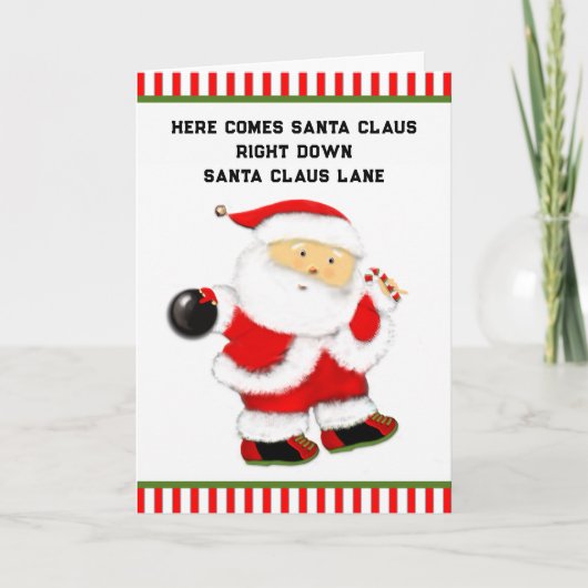Cartes Pour Fêtes Annuelles Noël de bowling (Devant)