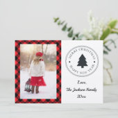 Cartes Pour Fêtes Annuelles Noël de Buffalo Plaid (Debout devant)