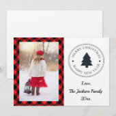 Cartes Pour Fêtes Annuelles Noël de Buffalo Plaid (Devant / Derrière)