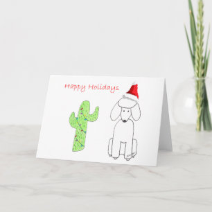 Cartes Pour Fêtes Annuelles Noël de cactus de caniche