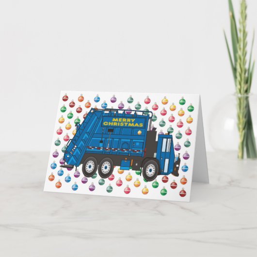 Cartes Pour Fêtes Annuelles Noël de camion à ordures (Devant)