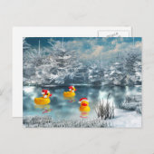 Cartes Pour Fêtes Annuelles Noël de canard (Devant / Derrière)