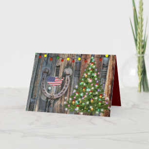 Cartes Pour Fêtes Annuelles Noël De Charme De Pays Avec Drapeau