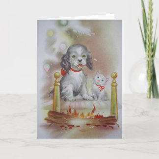 Cartes Pour Fêtes Annuelles Noël de chat et de chien