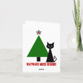 Cartes Pour Fêtes Annuelles Noël de chat noir (Dos)
