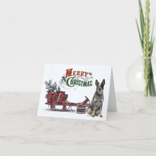 Cartes Pour Fêtes Annuelles Noël de chien de bétail rustique