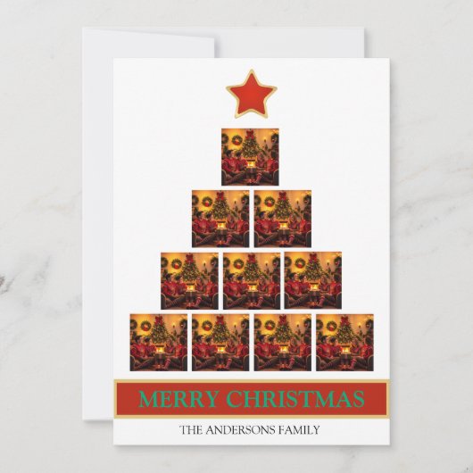 Cartes Pour Fêtes Annuelles Noël de collection d'arbres (Devant)