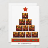 Cartes Pour Fêtes Annuelles Noël de collection d'arbres (Devant / Derrière)