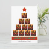 Cartes Pour Fêtes Annuelles Noël de collection d'arbres (Debout devant)