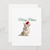 Cartes Pour Fêtes Annuelles Noël de Corgi (Devant / Derrière)