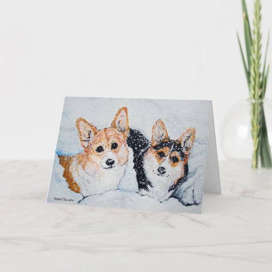 Cartes Pour Fêtes Annuelles Noël de Corgi (Devant)