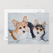 Cartes Pour Fêtes Annuelles Noël de Corgi (Devant / Derrière)
