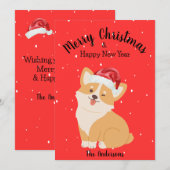 Cartes Pour Fêtes Annuelles Noël de Corgi (Devant / Derrière)