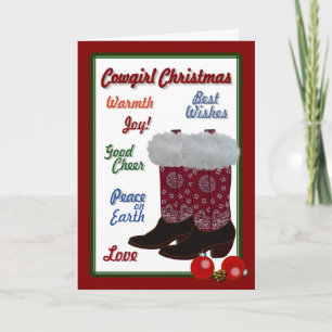 Cartes Pour Fêtes Annuelles Noël de cow-girl