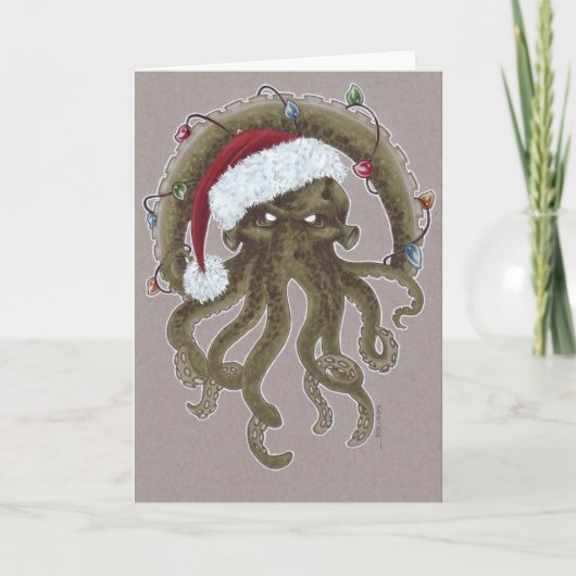 Cartes Pour Fêtes Annuelles Noël de Cthulhu (Devant)