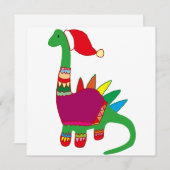 Cartes Pour Fêtes Annuelles Noël de Dinosaur (Devant / Derrière)